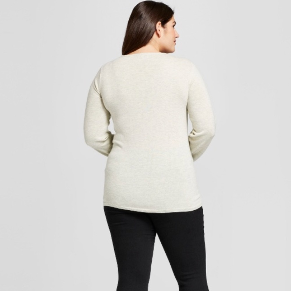 🔥🔥Tie Front Sweater - Light Gray - Picture 3 of 3
